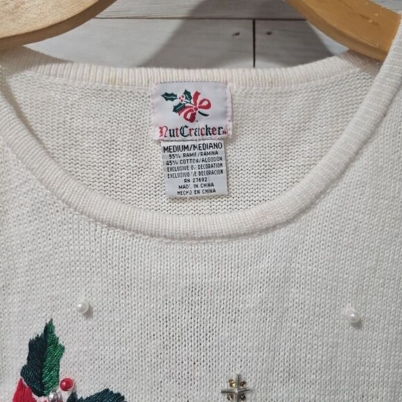 NWT Vintage Christmas Holiday Sweater Size Medium Snowman Nutcracker - Picture 8 of 8